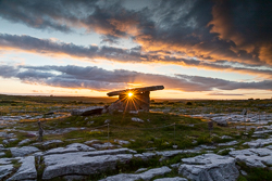 golden,july,landmark,poulnabrone,summer,sunset,sunstar,tomb,hills