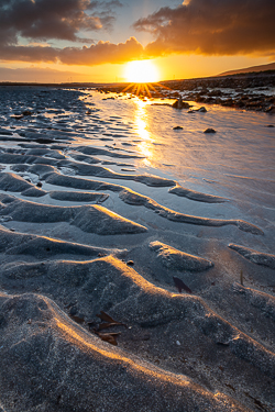 aughinish,december,golden,sand ripples,sunrise,sunstar,winter,coast