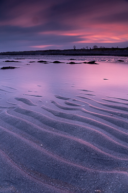 december,doorus,long exposure,pink,sand ripples,twilight,winter,coast,magenta,mauve,kinvara