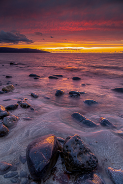 afterburn,boulder,dusk,flaggy shore,long exposure,red,september,summer,sunset,coast