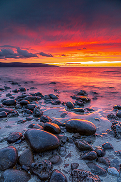 afterburn,boulder,dusk,flaggy shore,long exposure,red,september,summer,sunset,coast