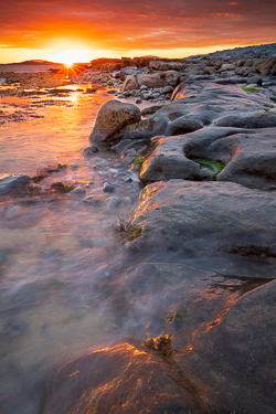 august,ballyvaughan,long exposure,red,rine,summer,sunrise,sunstar,portfolio,orange,coast