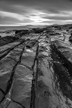 monochrome,ballyvaughan,blue,coast,long exposure,november,rine,twilight,winter