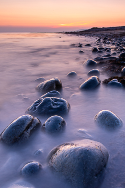 august,ballyvaughan,long exposure,rine,summer,twilight,orange,coast,pebbles