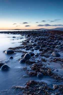 ballyvaughan,blue,july,long exposure,moon,rine,summer,twilight,coast