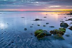 beach,blue,coast,june,long exposure,orange,sand ripples,spring,traught,twilight