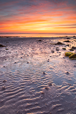 kinvara,may,orange,sand ripples,spring,traught,twilight,wormholes,coast